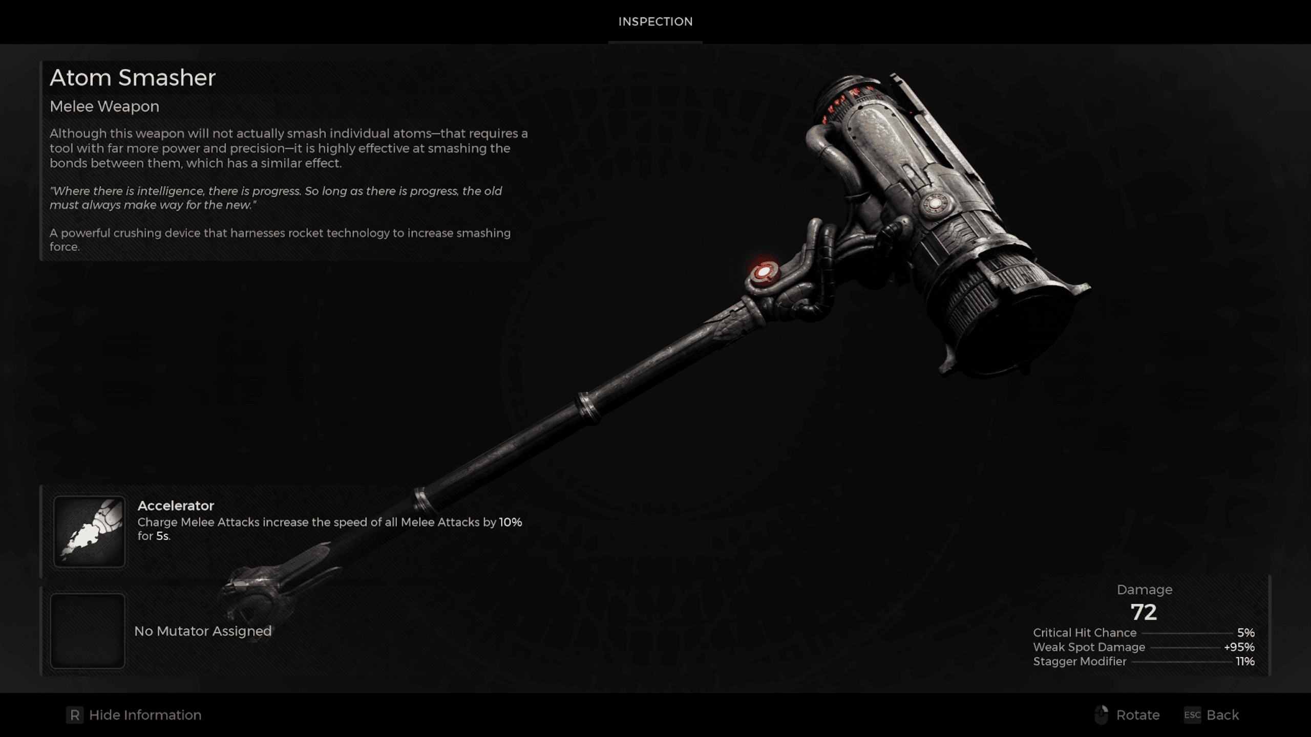 Engineer Archetype Atom Smasher Melee Weapon