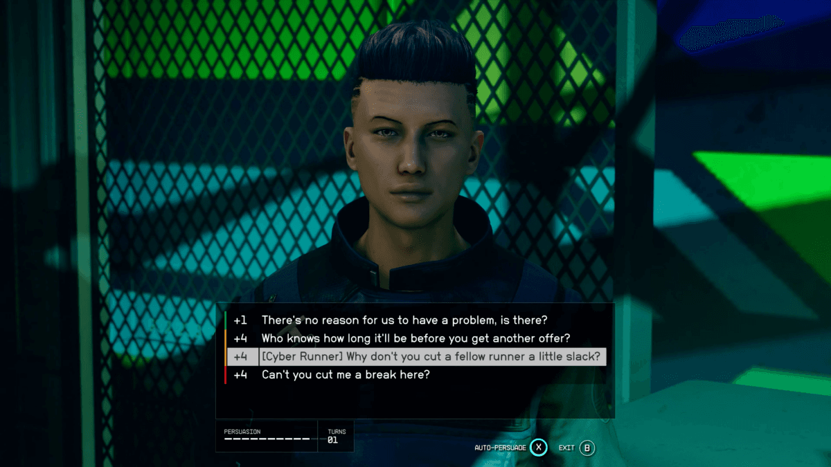 Cyber Runner Background Dialog Options